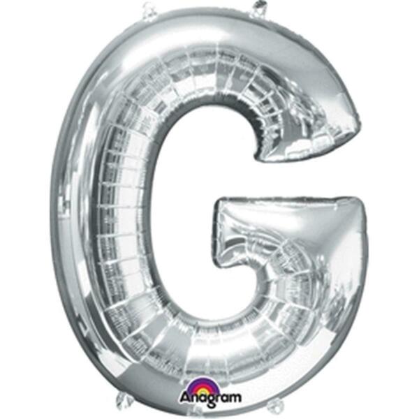 Anagram 32 in. Letter G Silver Supershape Foil Balloon 78402